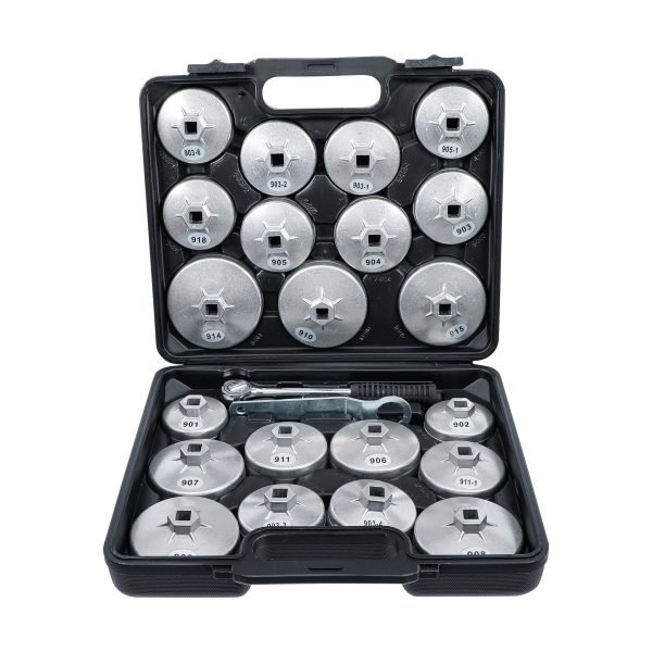 Jeu de douilles à filtres (cloches) à huile | fonte d’aluminium | 12,5 mm (1/2") | 23 pièces