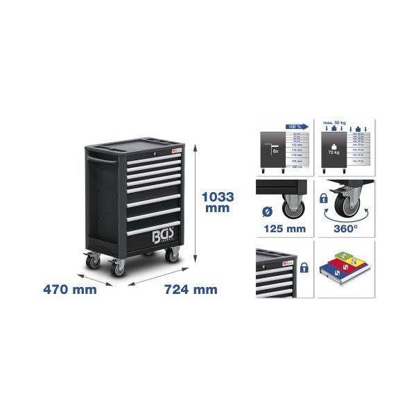 Servante d'atelier Profil Exclusive | 8 tiroirs | avec 259 outils – Image 2
