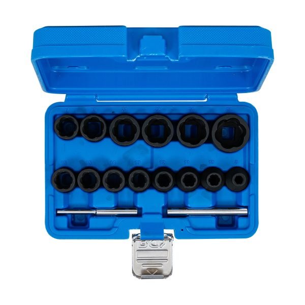 Jeu de douilles spiralées/extracteur de vis | 12,5 mm (1/2") | 8 - 27 mm | 16 pièces – Image 4