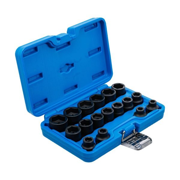 Jeu de douilles à choc, six pans, extra plates | 12,5 mm (1/2") | 8 - 24 mm | 17 pièces – Image 3