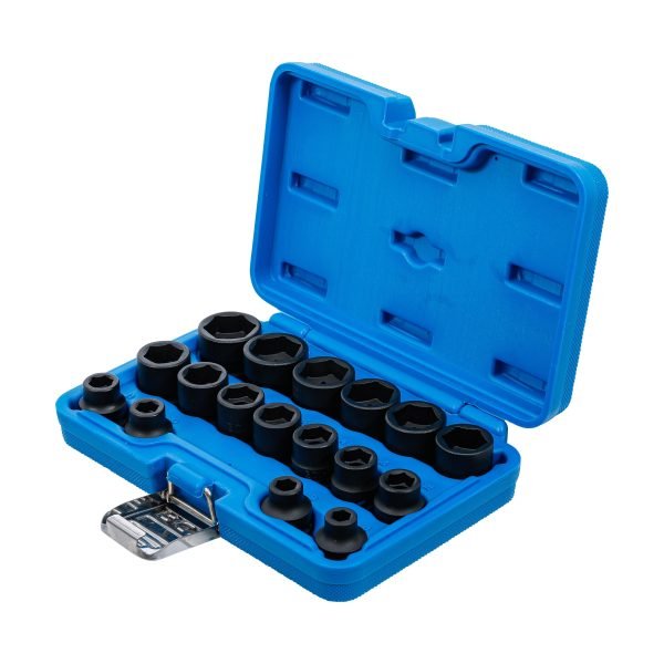 Jeu de douilles à choc, six pans, extra plates | 12,5 mm (1/2") | 8 - 24 mm | 17 pièces – Image 2