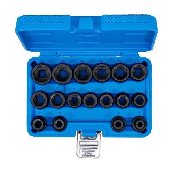 Jeu de douilles à choc, six pans, extra plates | 12,5 mm (1/2") | 8 - 24 mm | 17 pièces – Image 4