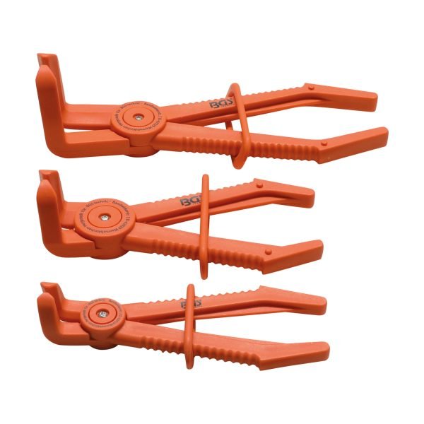 Jeu de pinces pour durites flexibles | coudées sur 90° | 155 - 255 mm | 3 pièces