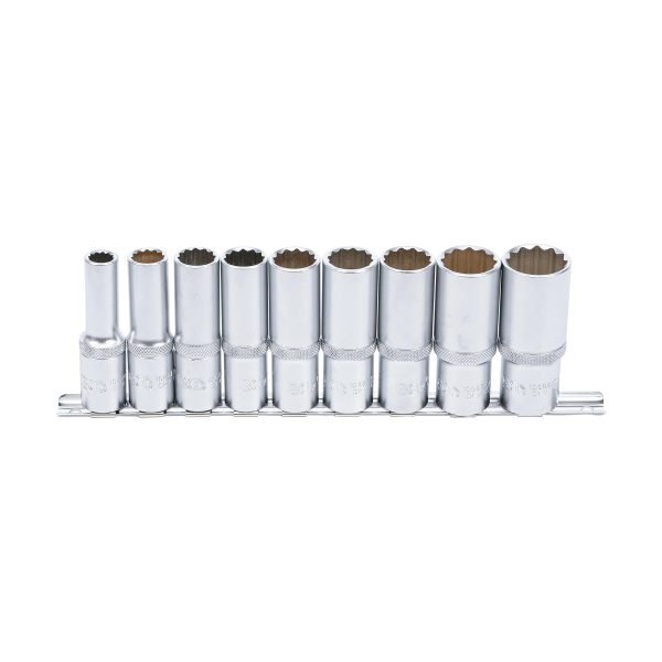 Jeu de douilles, douze pans, longues | 12,5 mm (1/2") | 10 - 24 mm | 9 pièces