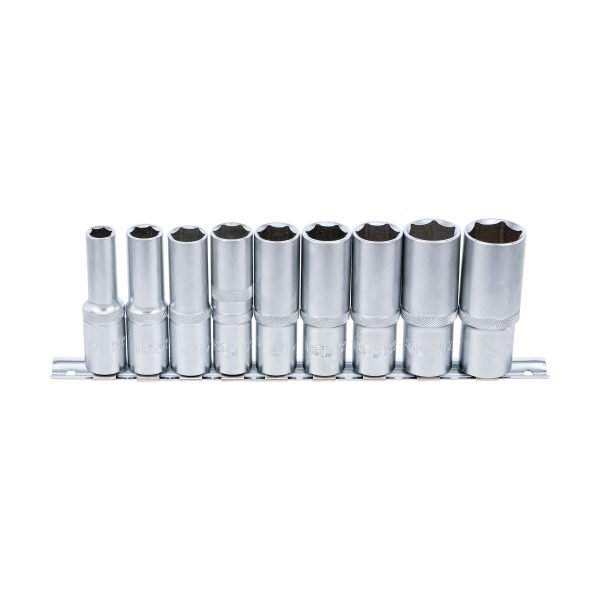 Jeu de douilles, six pans, longues | 12,5 mm (1/2") | 10 - 24 mm | 9 pièces