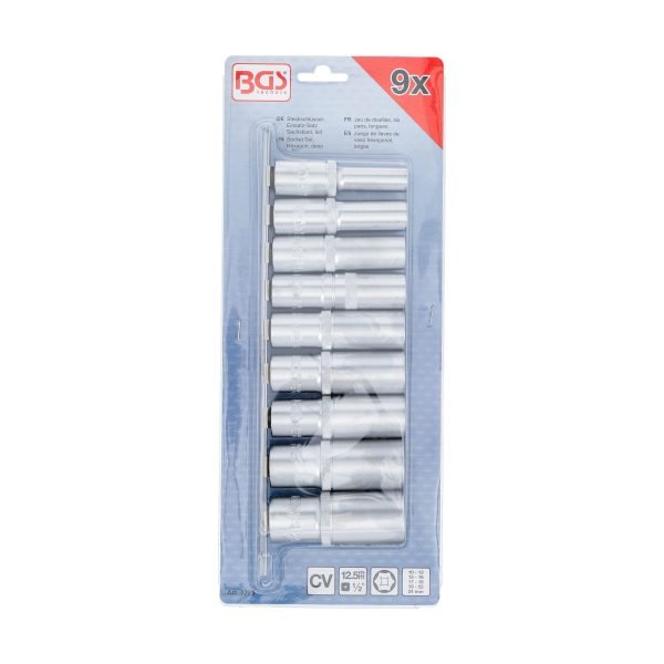 Jeu de douilles, six pans, longues | 12,5 mm (1/2") | 10 - 24 mm | 9 pièces – Image 4