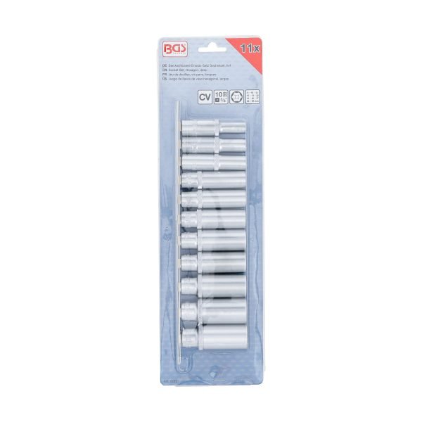 Jeu de douilles, six pans, longues | 10 mm (3/8") | 8 - 19 mm | 11 pièces – Image 4