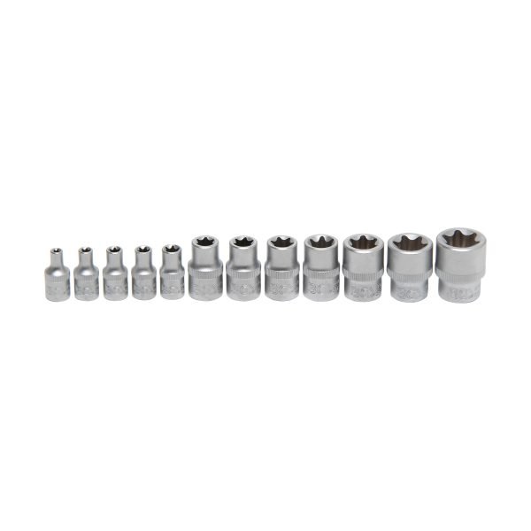 Jeu de Douilles | 6,3 mm (1/4") + 10 mm (3/8") | E4 - E20 | 12 pièces – Image 2