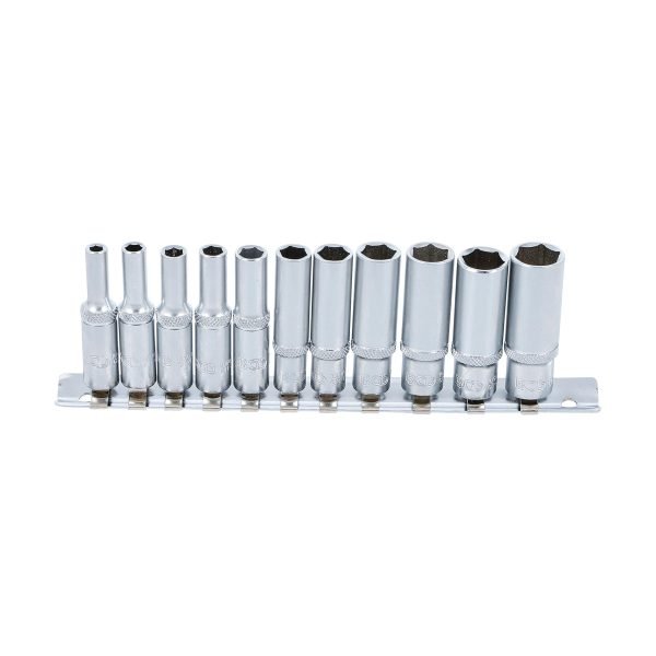 Jeu de douilles, six pans, longues | 6,3 mm (1/4") | 4 - 13 mm | 11 pièces