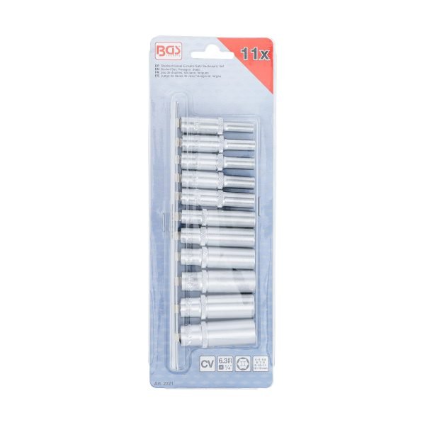 Jeu de douilles, six pans, longues | 6,3 mm (1/4") | 4 - 13 mm | 11 pièces – Image 4