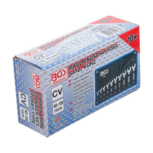 Jeu de clés mixtes | extra courtes | 10 - 19 mm | 10 pièces – Image 6